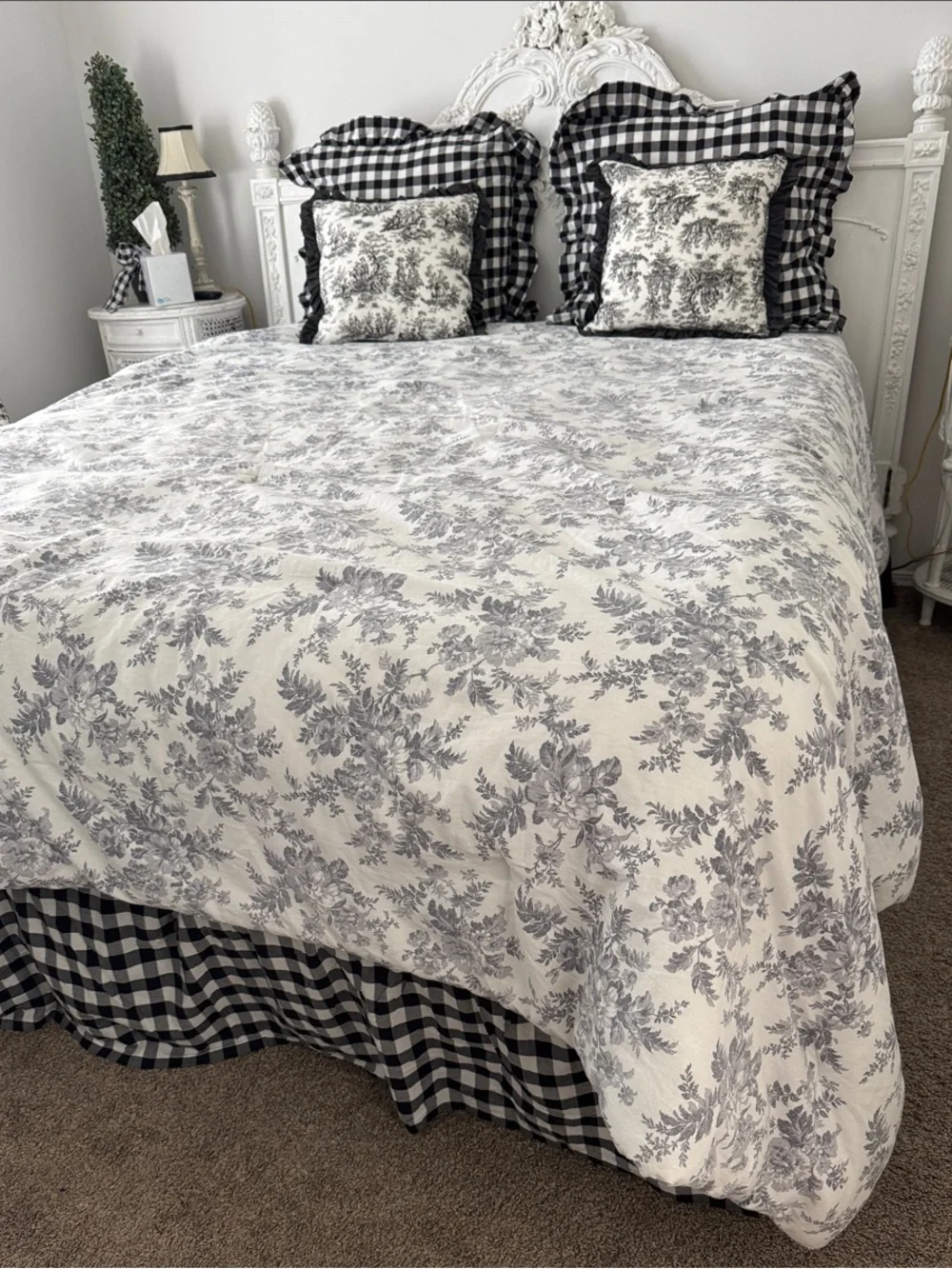 Vintage Laura Ashley Annalise Gray Floral Cottagecore Comforter